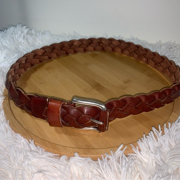 Land’s End Leather Braided Belt Brown Women’s  Size 34 - Picture 4 of 4
